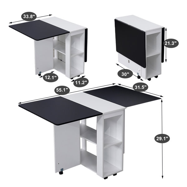 17 Stories Elany Folding Table with 4 Chairs Wayfair.co.uk